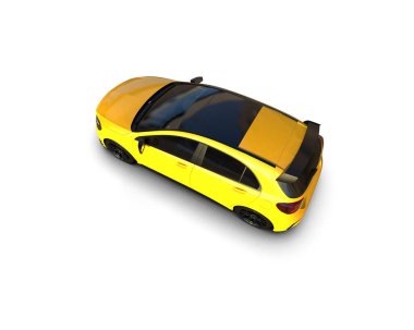 Üç boyutlu illüstrasyon. Modern araba beyaz arkaplanda izole edildi. 