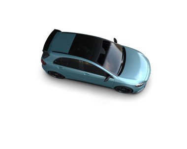 Üç boyutlu illüstrasyon. Modern araba beyaz arkaplanda izole edildi. 