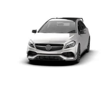 Üç boyutlu illüstrasyon. Modern araba beyaz arkaplanda izole edildi. 