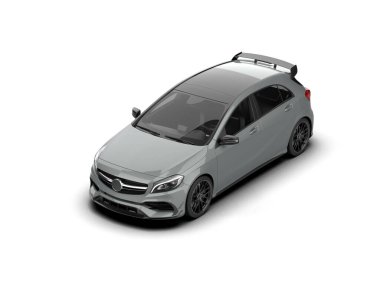 Üç boyutlu illüstrasyon. Modern araba beyaz arkaplanda izole edildi. 