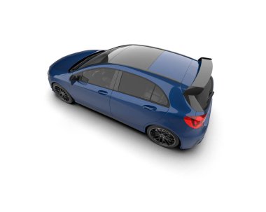 Üç boyutlu illüstrasyon. Modern araba beyaz arkaplanda izole edildi. 