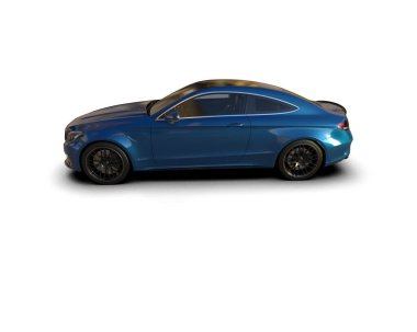 Üç boyutlu illüstrasyon. Modern araba beyaz arkaplanda izole edildi. 