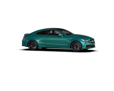 Üç boyutlu illüstrasyon. Modern araba beyaz arkaplanda izole edildi. 