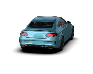 Üç boyutlu illüstrasyon. Modern araba beyaz arkaplanda izole edildi. 