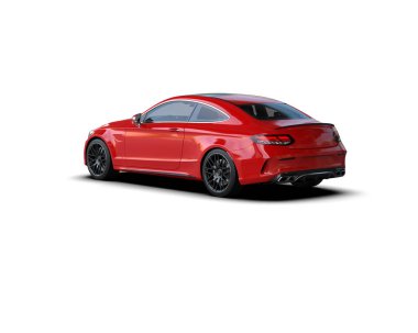 Üç boyutlu illüstrasyon. Modern araba beyaz arkaplanda izole edildi. 