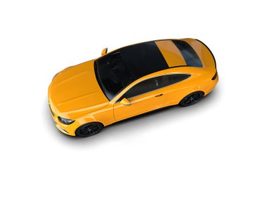 Üç boyutlu illüstrasyon. Modern araba beyaz arkaplanda izole edildi. 