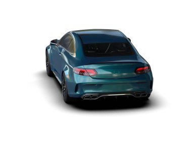 Üç boyutlu illüstrasyon. Modern araba beyaz arkaplanda izole edildi. 