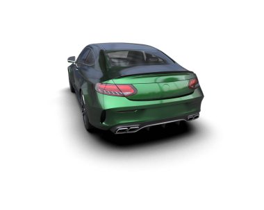 Üç boyutlu illüstrasyon. Modern araba beyaz arkaplanda izole edildi. 