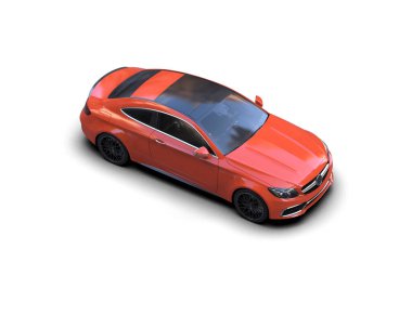 Üç boyutlu illüstrasyon. Modern araba beyaz arkaplanda izole edildi. 