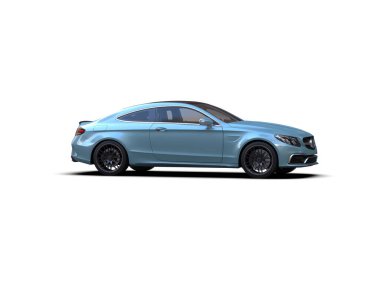 Üç boyutlu illüstrasyon. Modern araba beyaz arkaplanda izole edildi. 