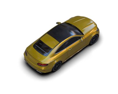 Üç boyutlu illüstrasyon. Modern araba beyaz arkaplanda izole edildi. 