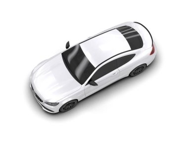 modern araba beyaz arkaplanda izole edildi
