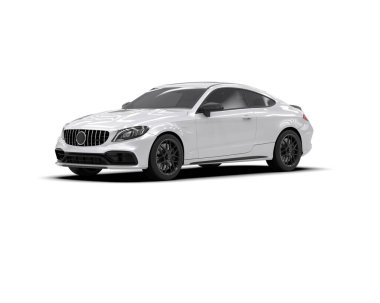 modern araba beyaz arkaplanda izole edildi