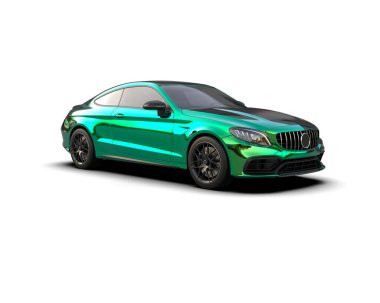 modern araba beyaz arkaplanda izole edildi