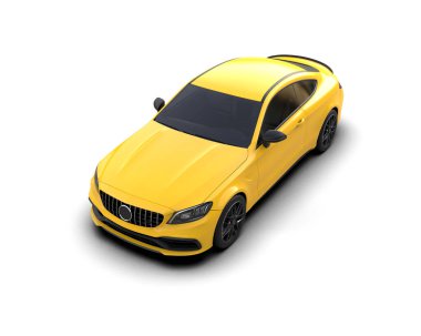 modern araba beyaz arkaplanda izole edildi