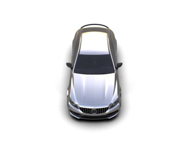 modern araba beyaz arkaplanda izole edildi