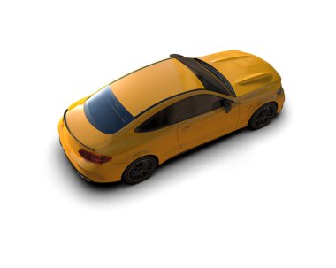 modern araba beyaz arkaplanda izole edildi