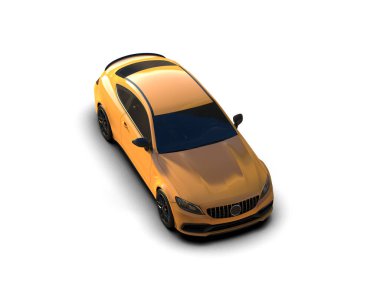 Modern araba beyaz arka planda izole edilmiş. 3d resimleme
