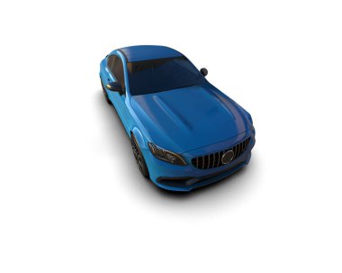 Modern araba beyaz arka planda izole edilmiş. 3d resimleme