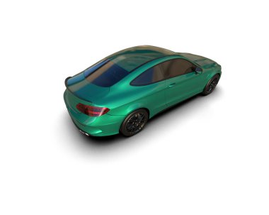 Modern araba beyaz arka planda izole edilmiş. 3d resimleme