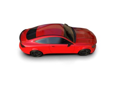 Modern araba beyaz arka planda izole edilmiş. 3d resimleme