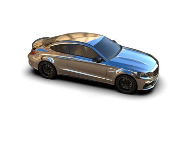 Modern araba beyaz arka planda izole edilmiş. 3d resimleme