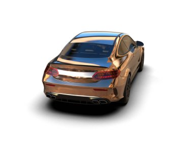 Modern araba beyaz arka planda izole edilmiş. 3d resimleme