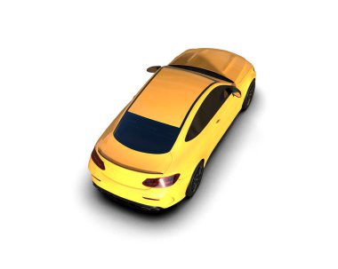 Modern araba beyaz arka planda izole edilmiş. 3d resimleme