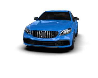 Modern araba beyaz arka planda izole edilmiş. 3d resimleme