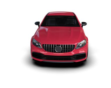 Modern araba beyaz arka planda izole edilmiş. 3d resimleme