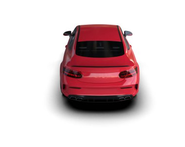 Modern araba beyaz arka planda izole edilmiş. 3d resimleme