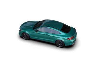 Modern araba beyaz arka planda izole edilmiş. 3d resimleme