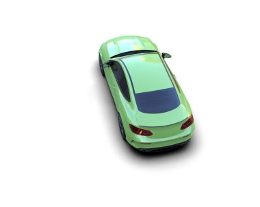 Modern araba beyaz arka planda izole edilmiş. 3d resimleme