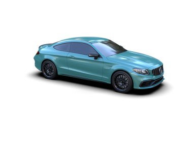 Modern araba beyaz arka planda izole edilmiş. 3d resimleme