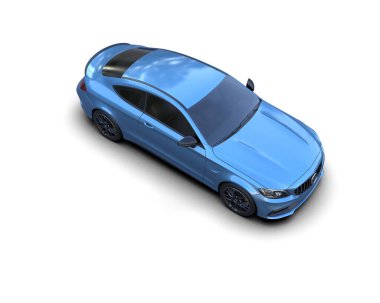 Modern araba beyaz arka planda izole edilmiş. 3d resimleme
