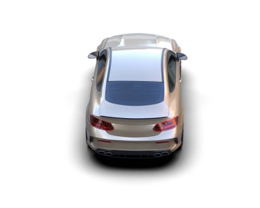 Modern araba beyaz arka planda izole edilmiş. 3d resimleme