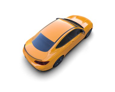 Modern araba beyaz arka planda izole edilmiş. 3d resimleme