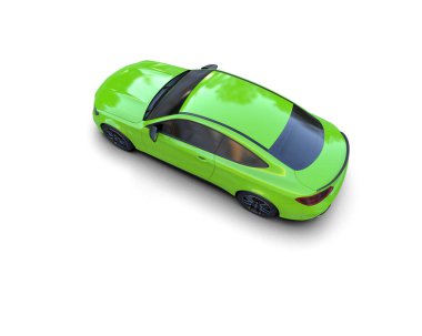 Modern araba beyaz arka planda izole edilmiş. 3d resimleme