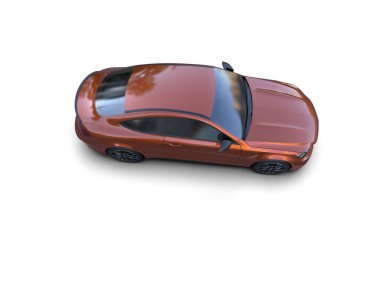 Modern araba beyaz arka planda izole edilmiş. 3d resimleme