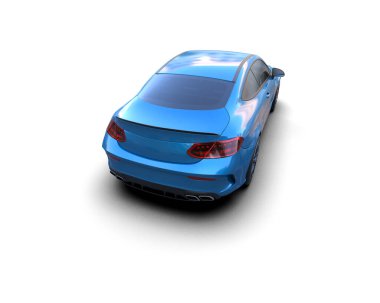 Modern araba beyaz arka planda izole edilmiş. 3d resimleme