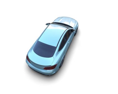 Modern araba beyaz arka planda izole edilmiş. 3d resimleme