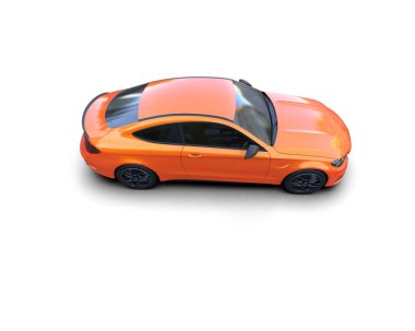 Modern araba beyaz arka planda izole edilmiş. 3d resimleme