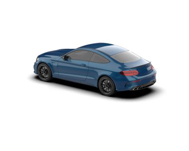 Modern araba beyaz arka planda izole edilmiş. 3d resimleme