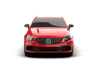 Modern araba beyaz arka planda izole edilmiş. 3d resimleme