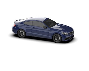 Modern araba beyaz arka planda izole edilmiş. 3d resimleme