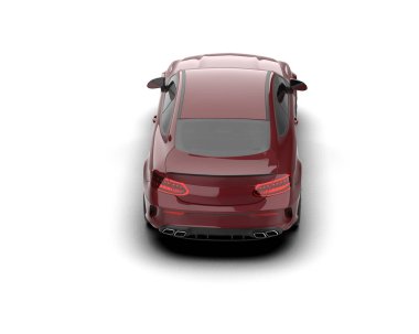 Modern araba beyaz arka planda izole edilmiş. 3d resimleme