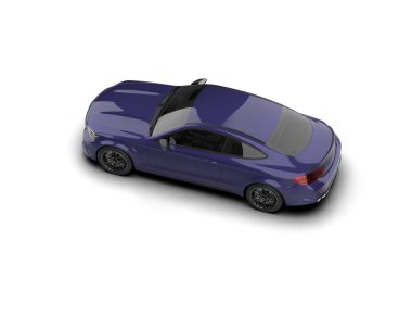 Modern araba beyaz arka planda izole edilmiş. 3d resimleme
