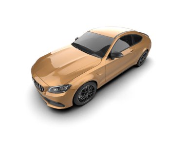Modern araba beyaz arka planda izole edilmiş. 3d resimleme