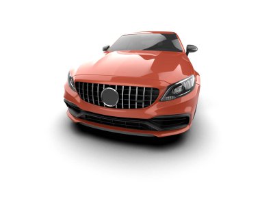 Modern araba beyaz arka planda izole edilmiş. 3d resimleme