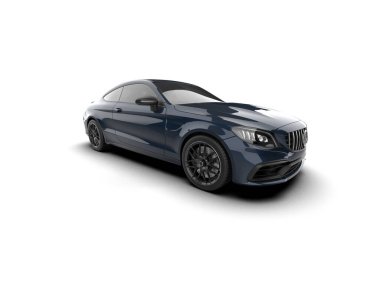 Modern araba beyaz arka planda izole edilmiş. 3d resimleme